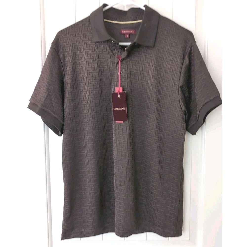 Consequence Polo Shirt Men's Size Medium Brown Lightweight Polyester